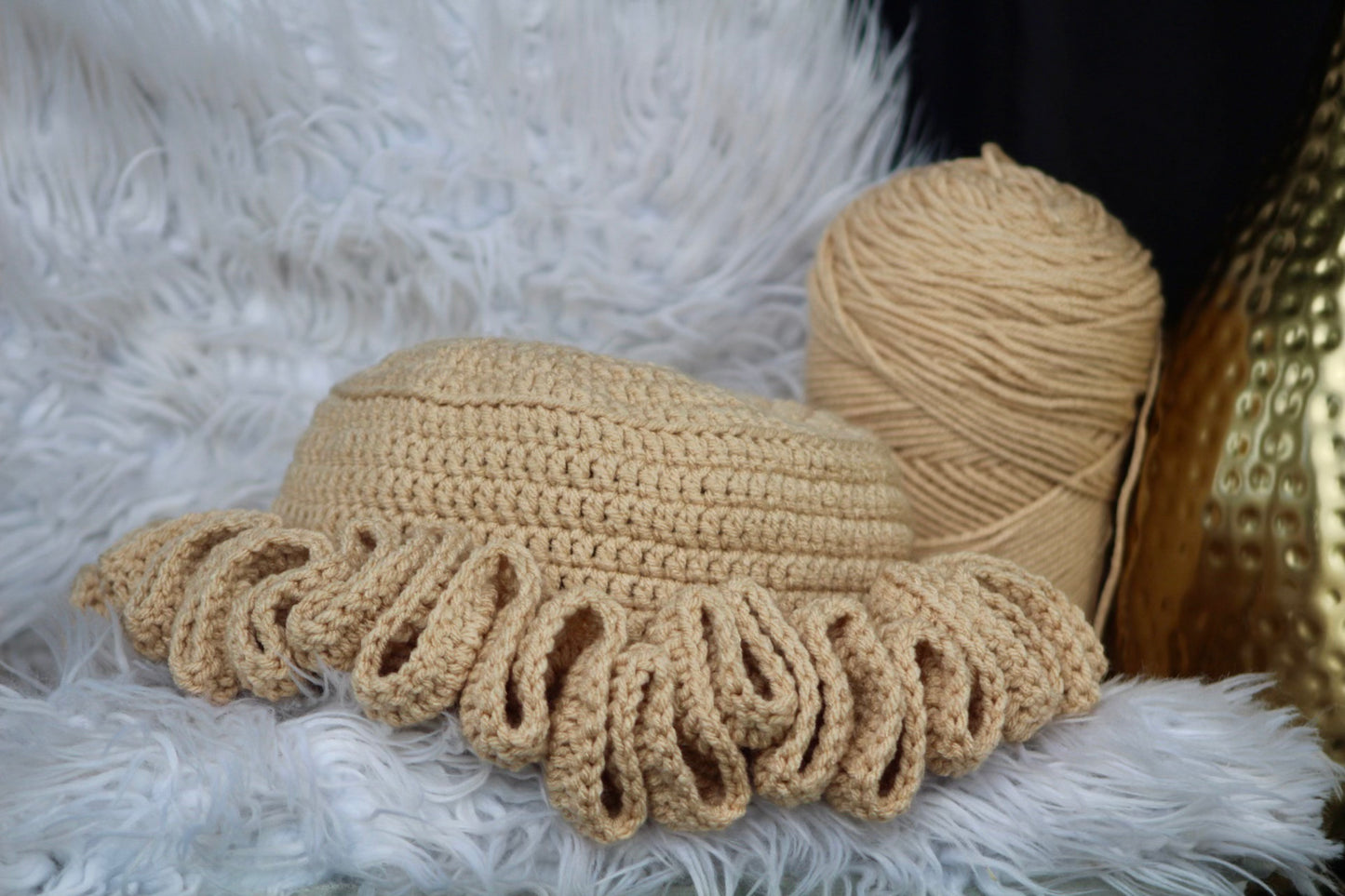 Crochet Ruffle Hat