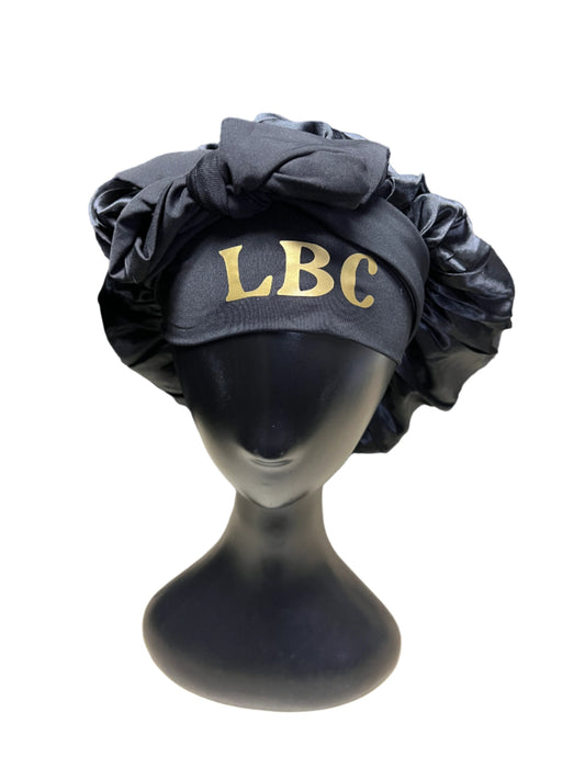 LBC Large Satin Hair Bonnet With Tie Band